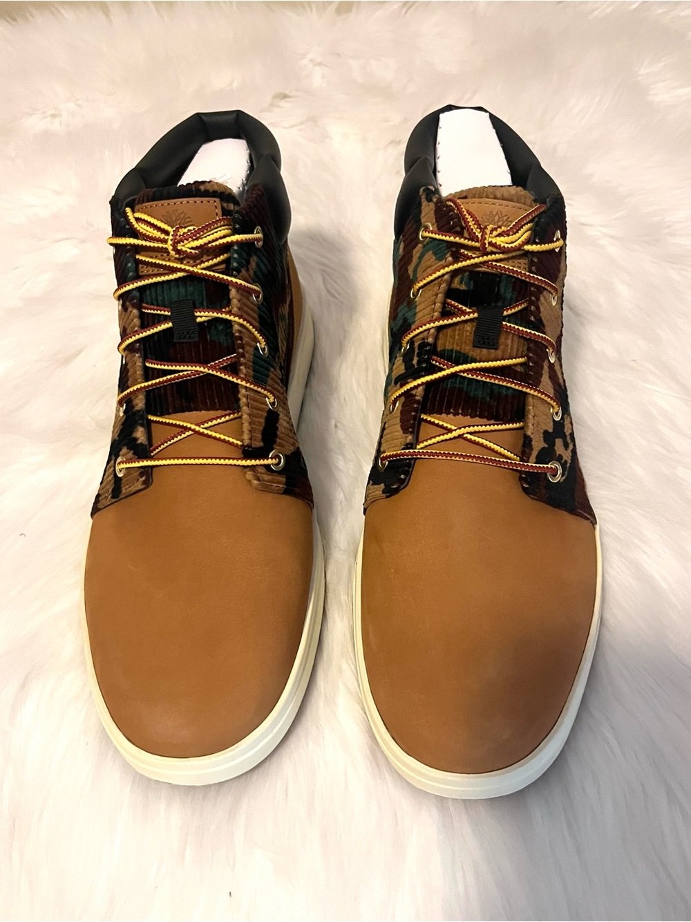 Timberland Davis Square Chukka Boots Men’s 11.5 Wheat Leather & Fatigue Camo New - Picture 3 of 11